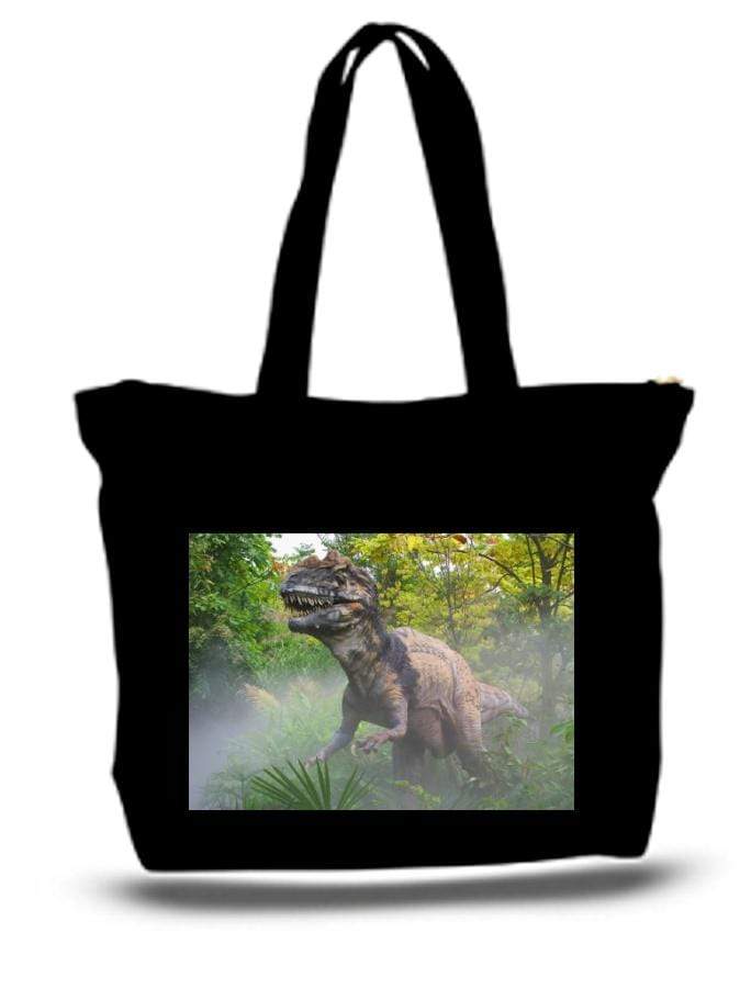Red Europa Home Decor Large  Tote Grocery & Stuff Bag T Rex Dinosaur