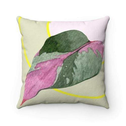 Yellow Pandora Home Decor 14" × 14" Leaf Square Pillow Home Decoration Accents - 4 Sizes