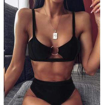 Silver Sam Swimwear Leopard Printed Push up High Waist Swimsuit