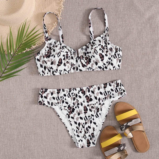 Angela Women's Clothing S / Multicolor Leopard Underwire Bikini Swimsuit