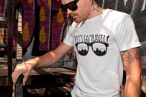 Green Lucky Men's Clothing Let's Go Travel Men's Tee