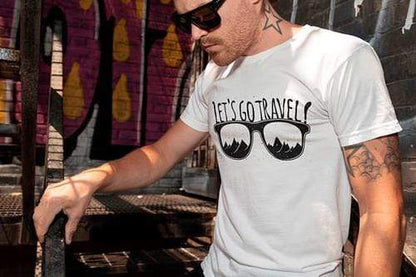 Green Lucky Men's Clothing Let's Go Travel Men's Tee