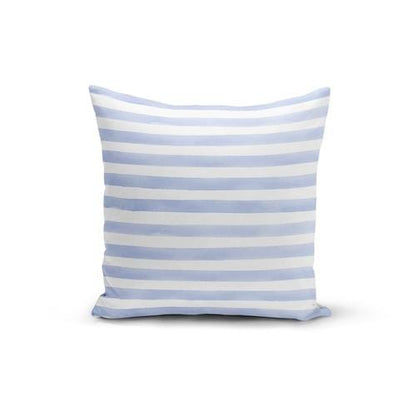 Orange Poppy Textiles & Pillows 16x16 / Multicolored Light Blue Stripes Pillow Cover