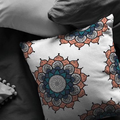 Gold Sooty Textiles & Pillows Mandala Pillow for boho home decor, Oriental style