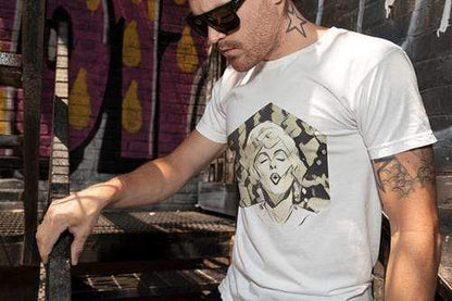 Green Lucky Men's Clothing Marilyn Monroe Men's White Tee