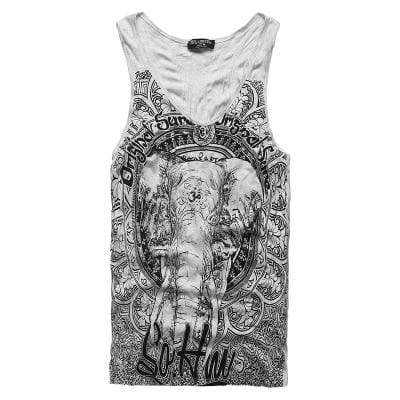 hansleii T680 Light grey / M Men's Grey Casual Fitness Sleeveless Tank Top