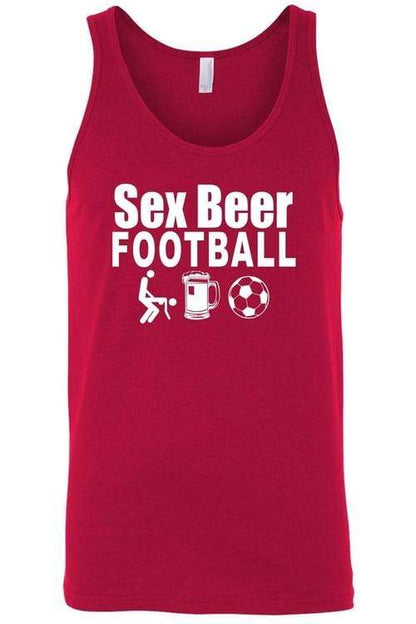 Sunflower Tank Tops 3XL / RED Men's Sx Beer Football Tank Top Shirt