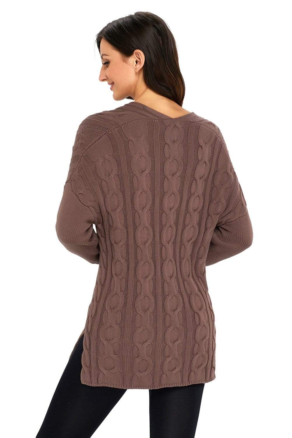 Teal Demeter Women's Clothing Mocha Oversized Cozy up Knit Sweater