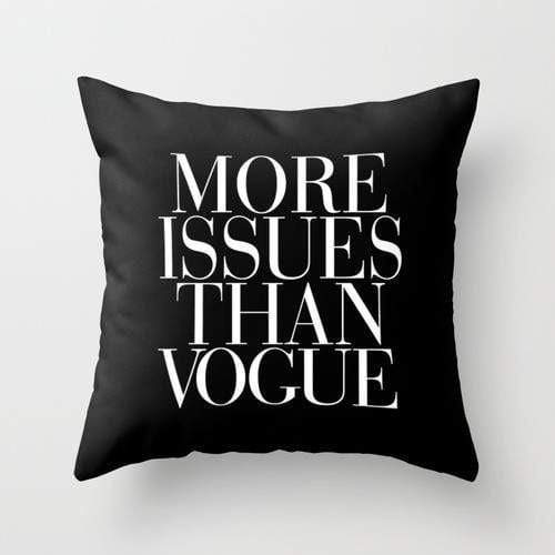 Scorpius Textiles & Pillows More issue then vogue black Pillow