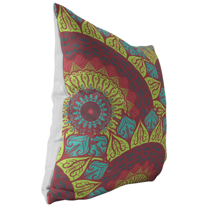 Gold Sooty Textiles & Pillows Moroccan Style Blue Green Mandala Decorative Pillow, Living room