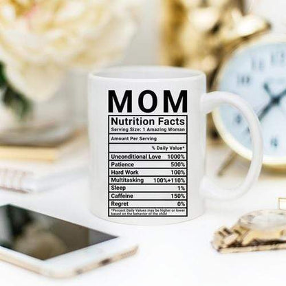 Magenta Shadow Home & Garden Mother's Day Coffee Mug - Mom Nutrition Facts -