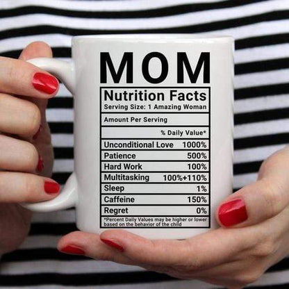 Magenta Shadow Home & Garden Mother's Day Coffee Mug - Mom Nutrition Facts -