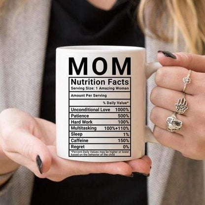 Magenta Shadow Home & Garden Mother's Day Coffee Mug - Mom Nutrition Facts -