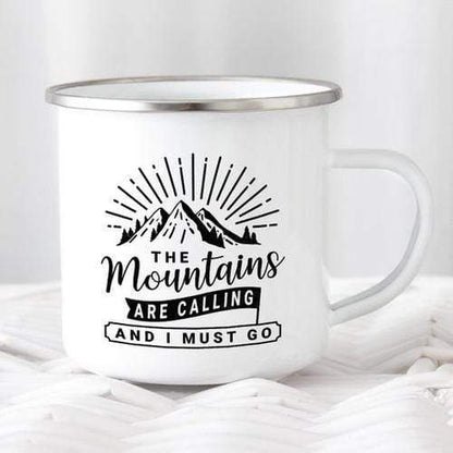 Magenta Shadow Home & Garden Mountain Mug Enamel Mug Wanderlust Camping Mug The