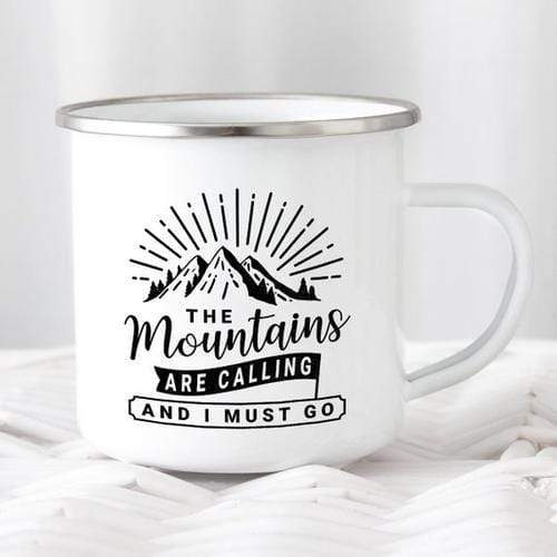 Magenta Shadow Home & Garden Mountain Mug Enamel Mug Wanderlust Camping Mug The