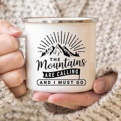 Magenta Shadow Home & Garden Mountain Mug Enamel Mug Wanderlust Camping Mug The