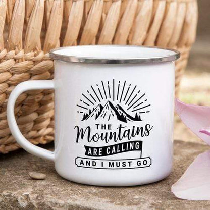 Magenta Shadow Home & Garden Mountain Mug Enamel Mug Wanderlust Camping Mug The