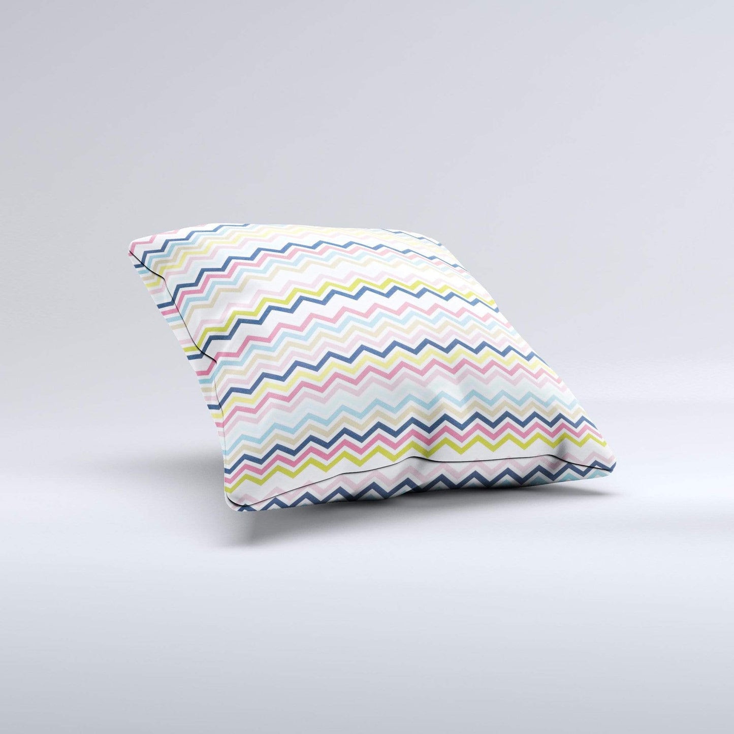 Blue Leto Bags & Wallets Multi-Lined Chevron Color Pattern Ink-Fuzed Decorative Throw Pillow