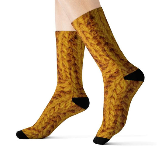 Yellow Pandora Socks Mustard Print Wool Fun Novelty Socks