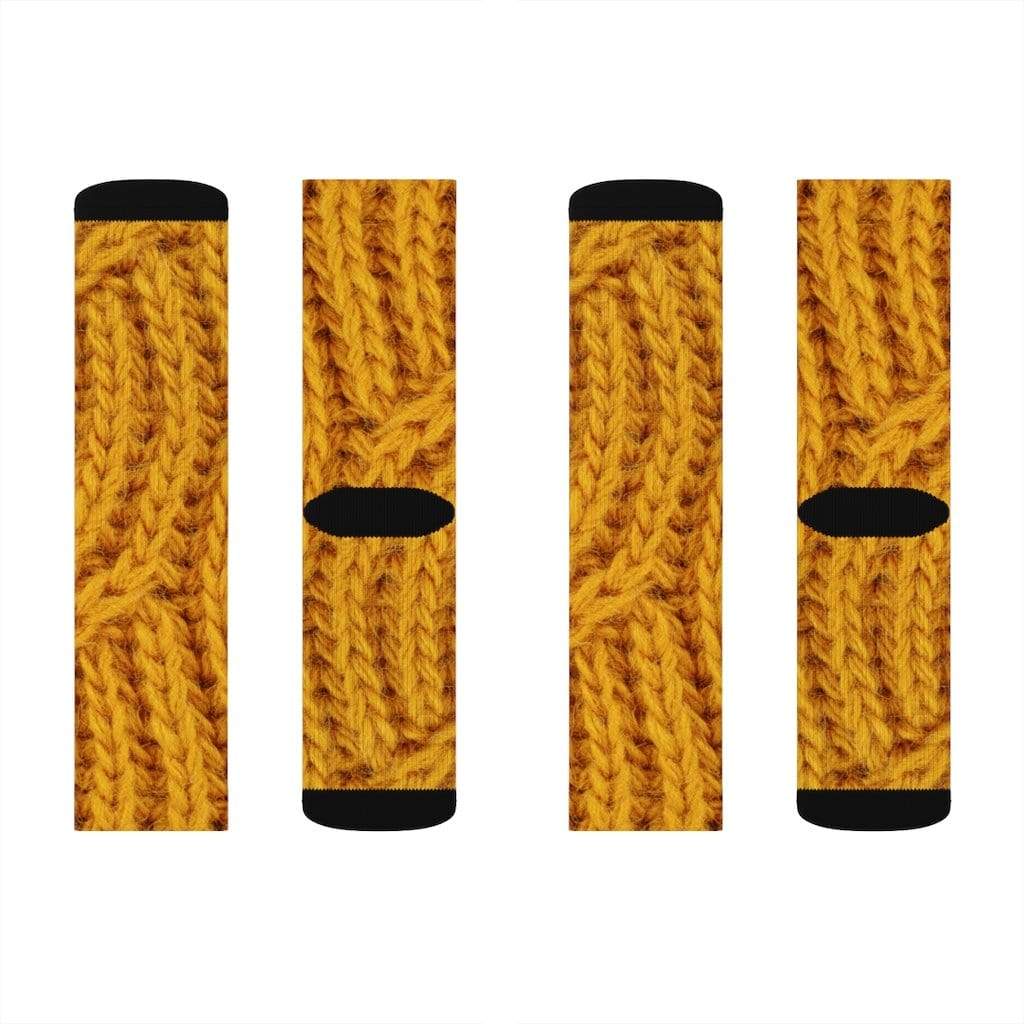 Yellow Pandora Socks Mustard Print Wool Fun Novelty Socks