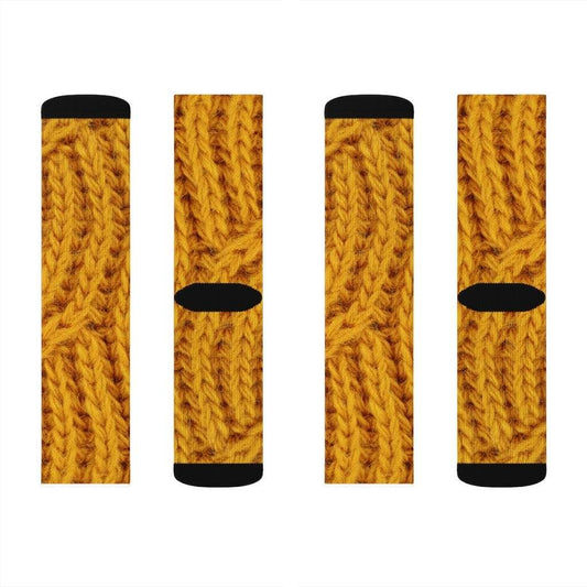 Yellow Pandora Socks Mustard Print Wool Fun Novelty Socks