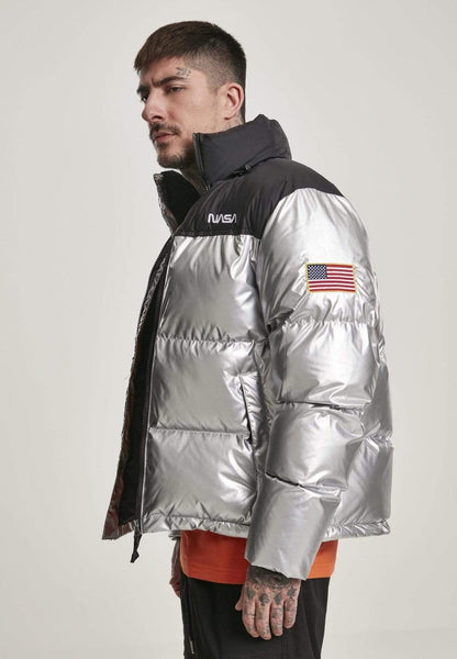 Callisto Jackets & Coats NASA Two-Toned Cool Grey Puffer Jacket