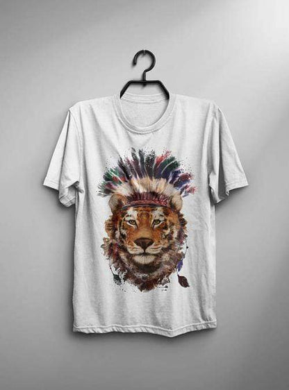 Green Lucky Men's Clothing Native American Tiger Men's T