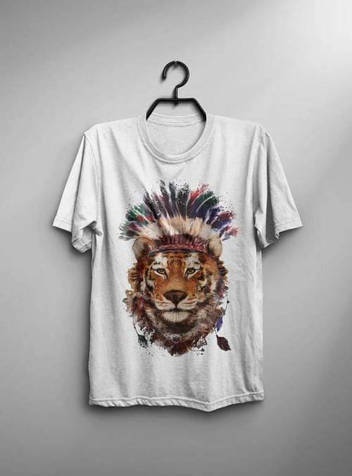 Green Lucky Men's Clothing Native American Tiger Men's T