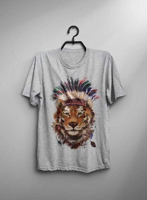 Green Lucky Men's Clothing Native American Tiger Men's T