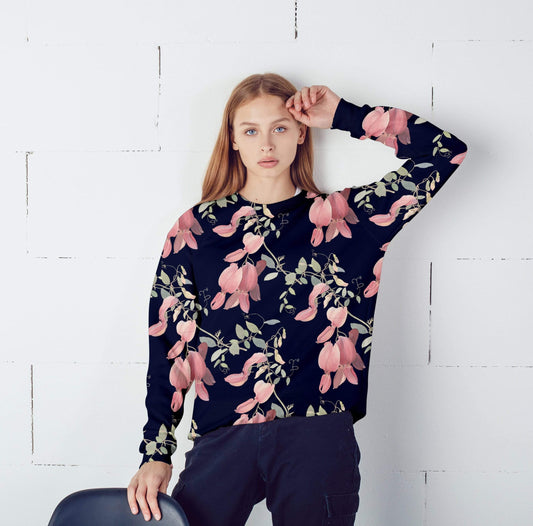 Lavender Millie Tops & Blouses Navy Floral Sweatshirt