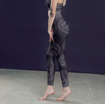 Lavender Millie Leggings Navy Paisley Leggings, Capris and Shorts