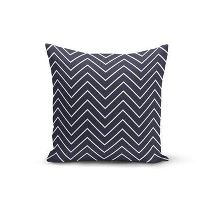 Orange Poppy Textiles & Pillows 16x16 / Multicolored Navy White Zigzag Pillow Cover