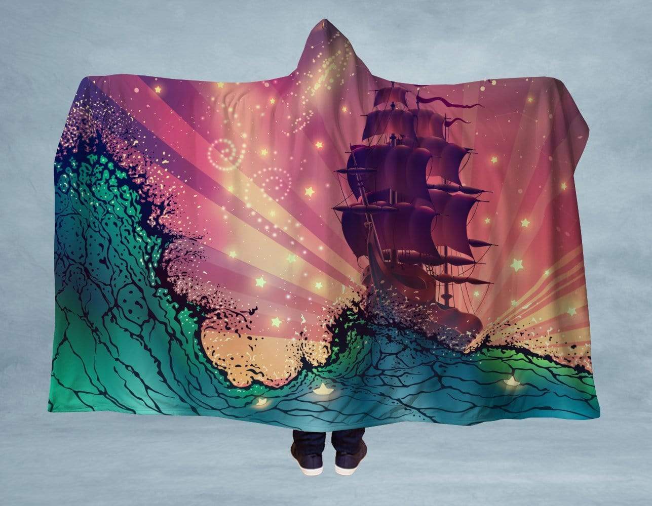 Orange Poppy Women's Clothing Neon High Seas Hooded Blanket