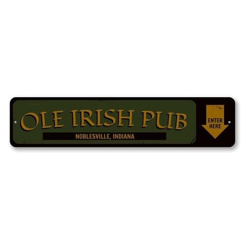 Orchid Eurybia Home Decor 6 x 24 inches Ole Irish Pub Entrance Sign