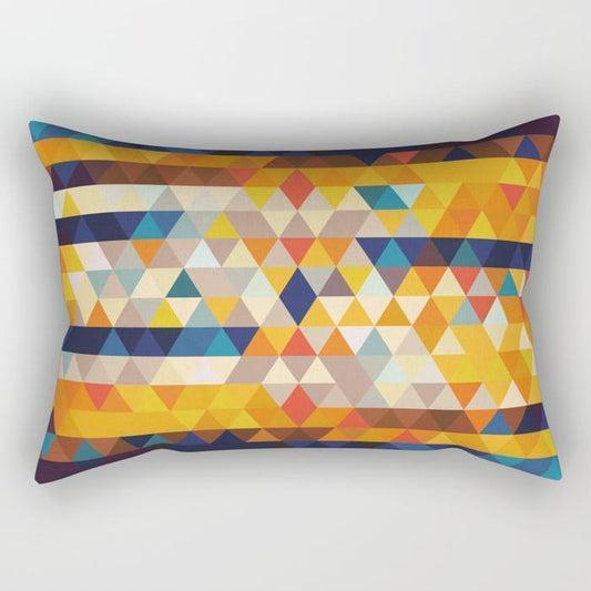 Scorpius Textiles & Pillows Orange & Blue Triangles Rectangle Pillow