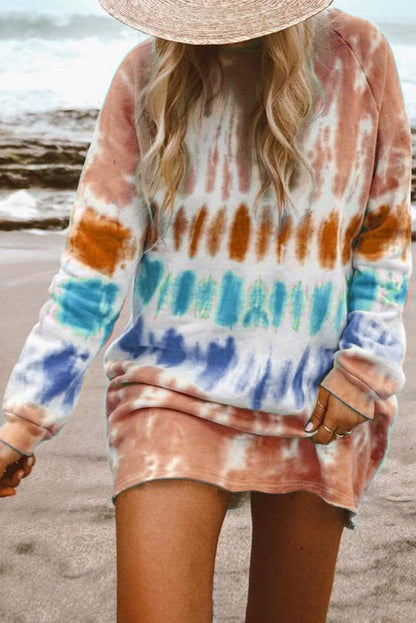 Teal Demeter Dresses Orange Tie Dye Sweatshirt