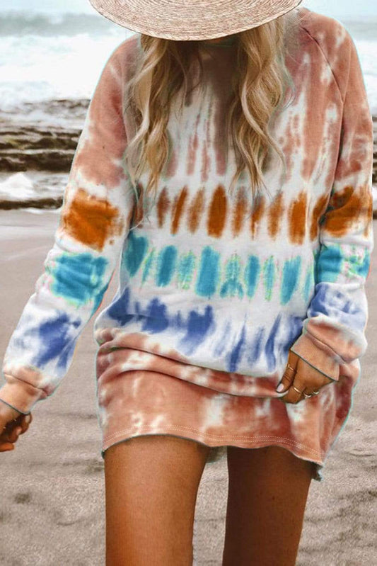 Teal Demeter Dresses Orange Tie Dye Sweatshirt