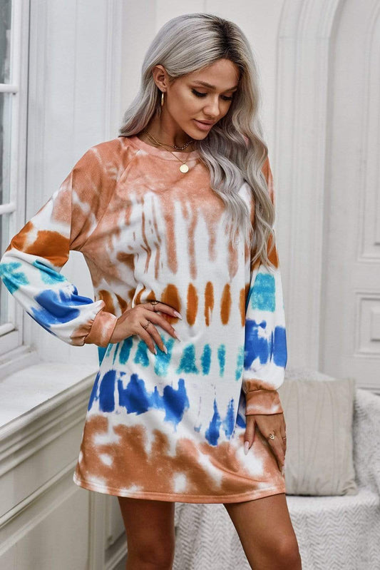 Teal Demeter Dresses Orange Tie Dye Sweatshirt