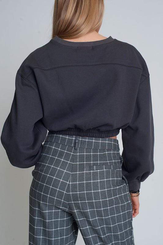 Ivory Artemis Women's Clothing Oversized Cropped Sweatshirt