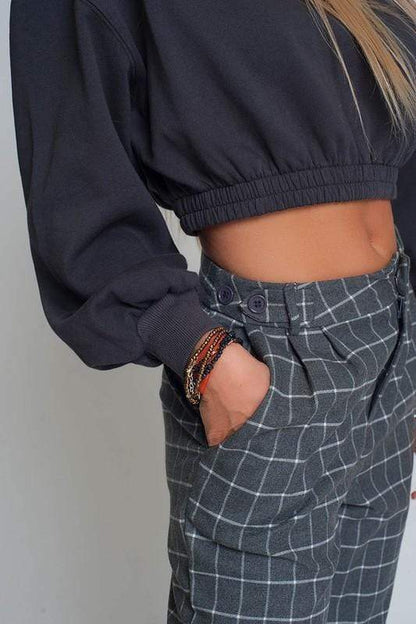 Ivory Artemis Women's Clothing Oversized Cropped Sweatshirt