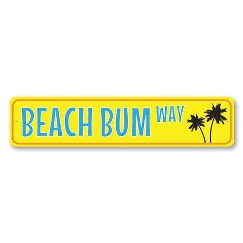 Orchid Eurybia Home Decor 6 x 24 inches Palm Tree Beach Bum Way Sign