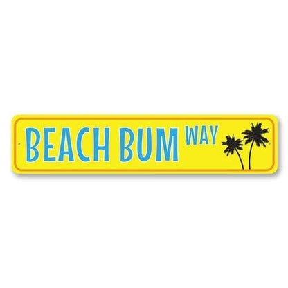 Orchid Eurybia Home Decor 6 x 24 inches Palm Tree Beach Bum Way Sign