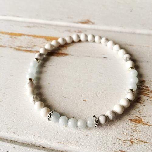 Purple Lily Jewelry & Watches Peace and Serenity Bracelet - Aquamarine and White