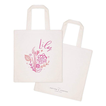 Turquoise Andromeda Totes & Beach Bags Personalized Name Pink Floral Tote Bag