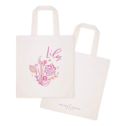 Turquoise Andromeda Totes & Beach Bags Personalized Name Pink Floral Tote Bag