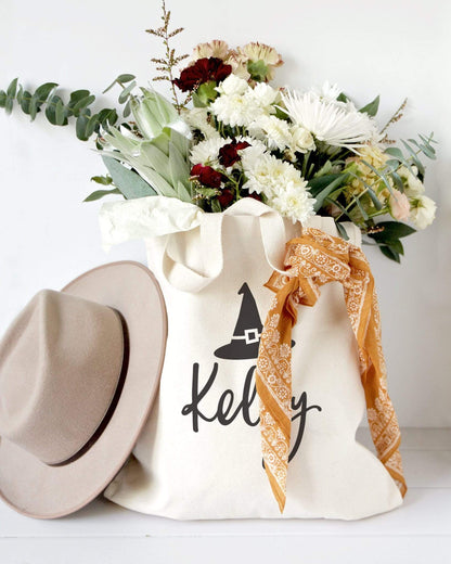 Turquoise Andromeda Totes & Beach Bags Personalized Name Witch Tote Bag