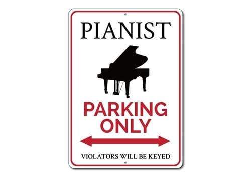 Orchid Eurybia Home Decor 10 x 14 inches Pianist Parking Sign