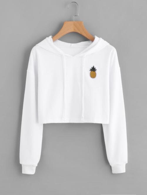 Celeste Women's Clothing Pineapple Patch Crop Hoodie