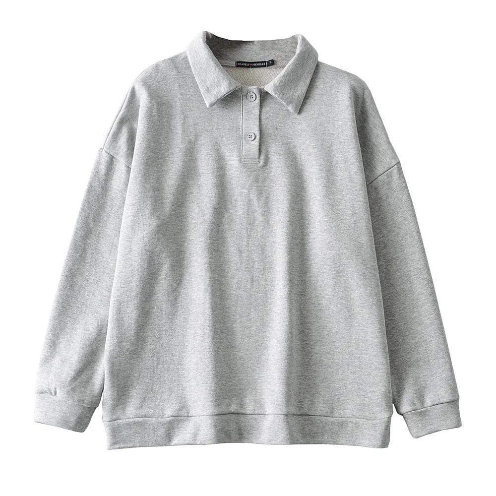 Magenta Angel Other Polo Neckline Solid Loose Sweatshirt