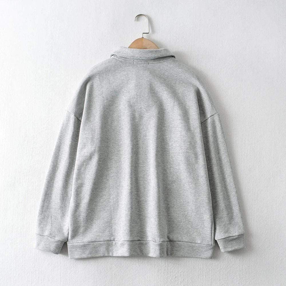 Magenta Angel Other Polo Neckline Solid Loose Sweatshirt